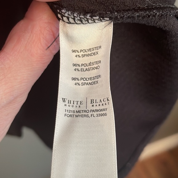 WHITE HOUSE BLACK MARKET Textured Black Peplum Top - Picture 4 of 5